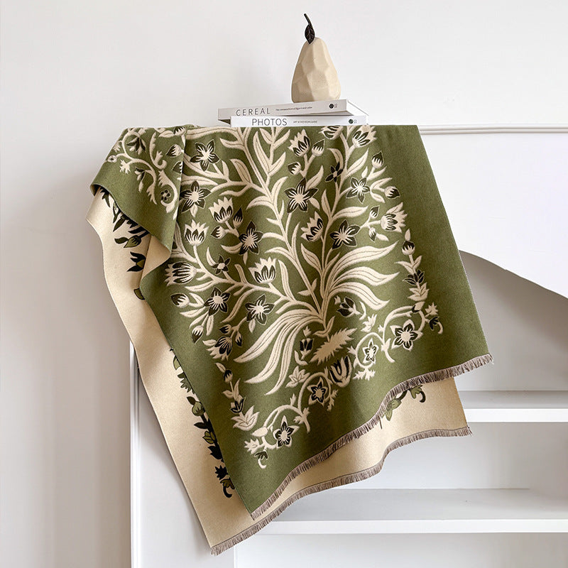 Vintage Floral Cashmere Scarf