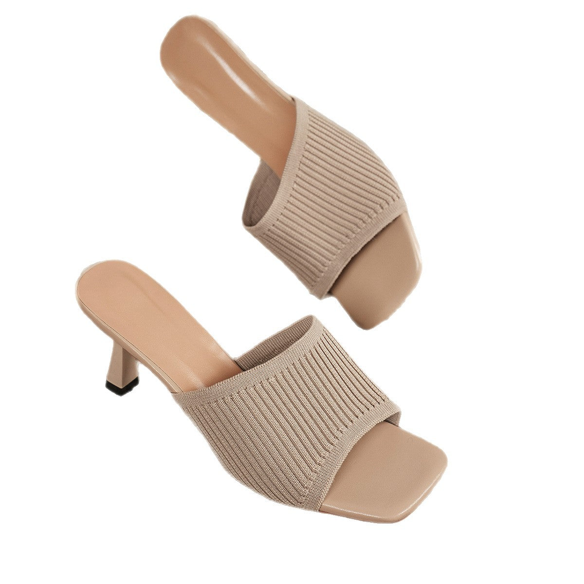 Wide Strap Block Heel Sandals