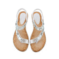 Sandalen "Tanger" – Platte Zool met Blauw Ruitpatroon