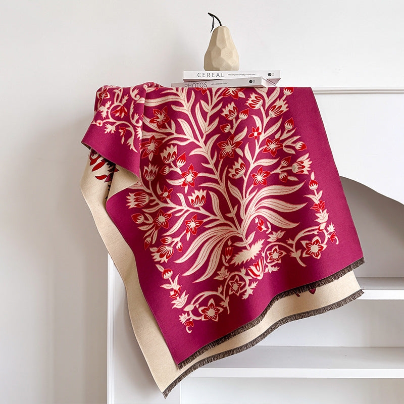 Vintage Floral Cashmere Scarf