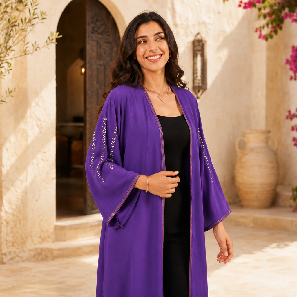 Lila Kimono – detailaanzicht mouwen