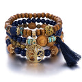 Armband "Oasis" – Meerlaags met Houten Kralen