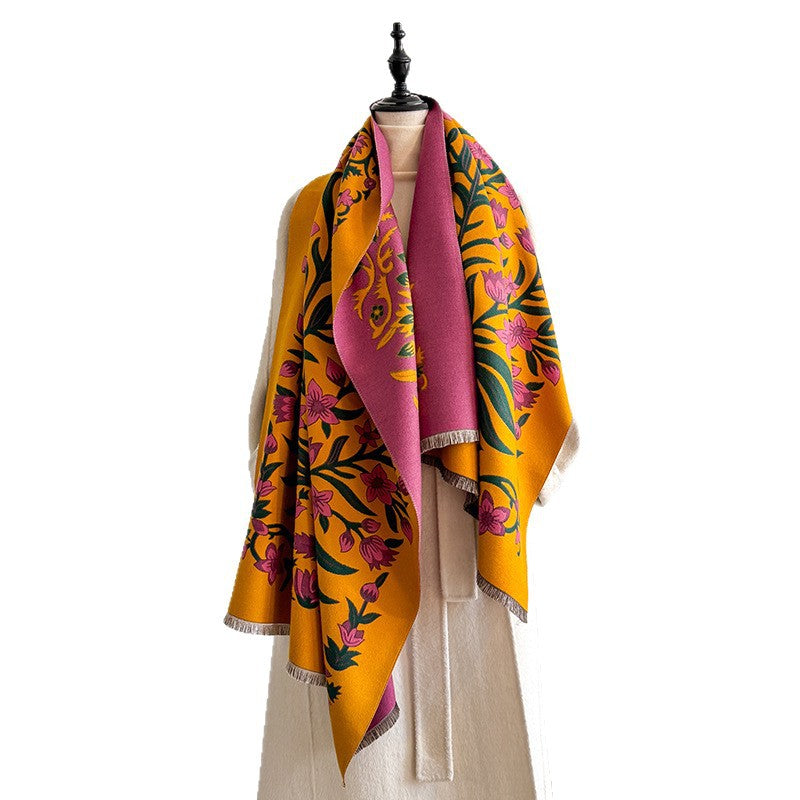 Vintage Floral Cashmere Scarf
