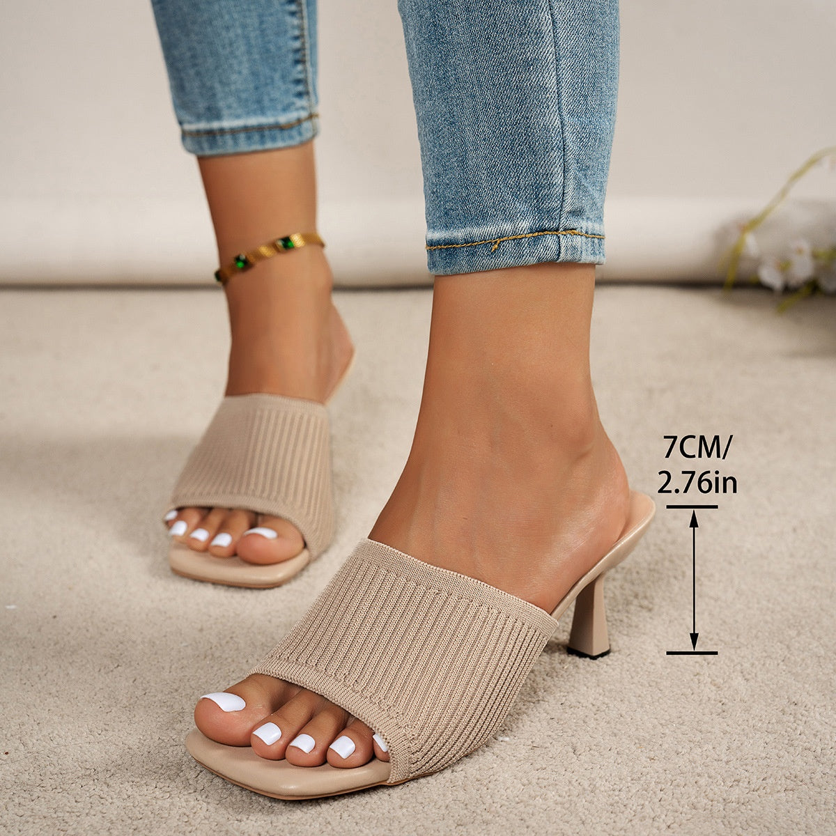 Wide Strap Block Heel Sandals