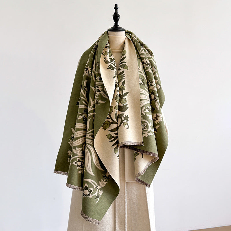 Vintage Floral Cashmere Scarf