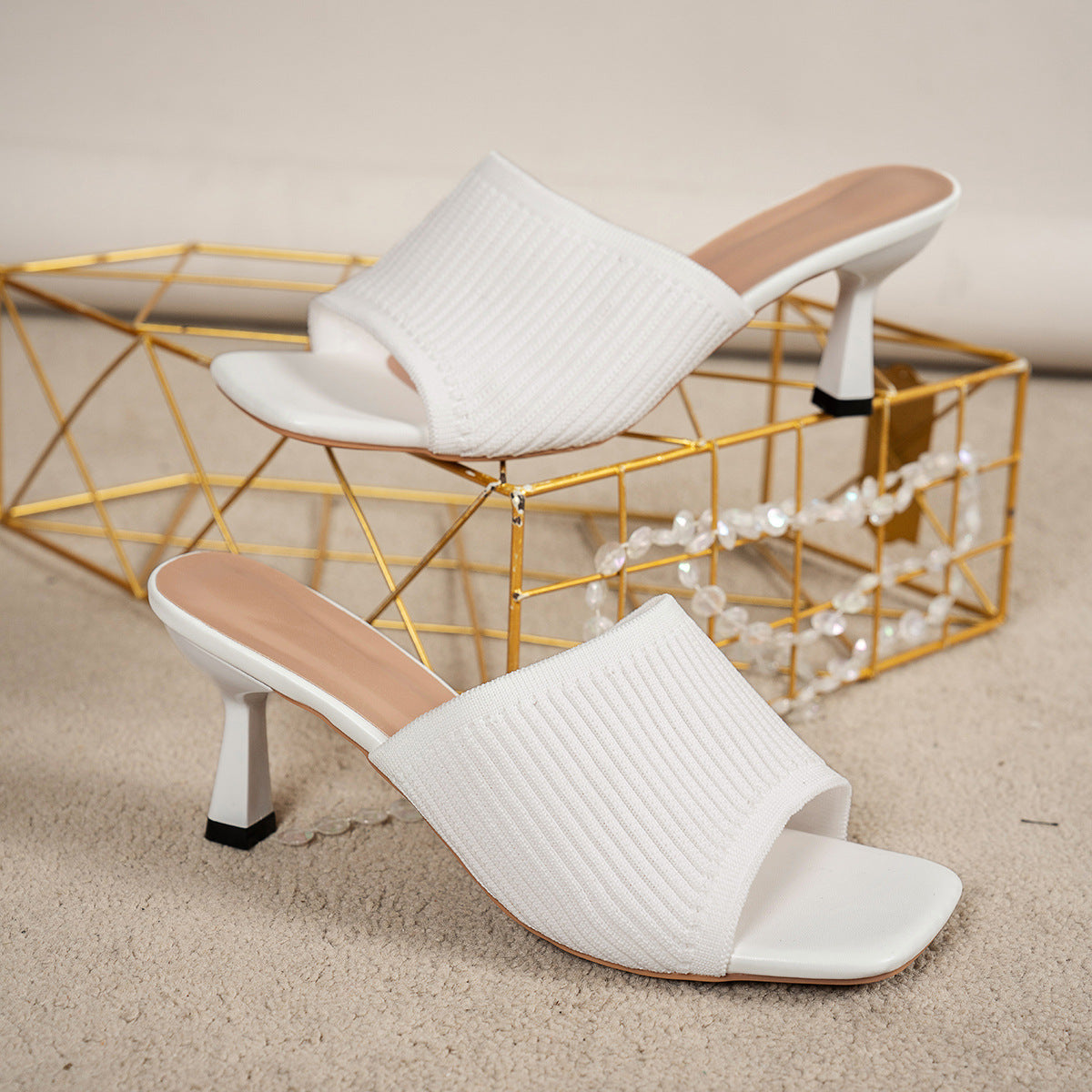 Wide Strap Block Heel Sandals