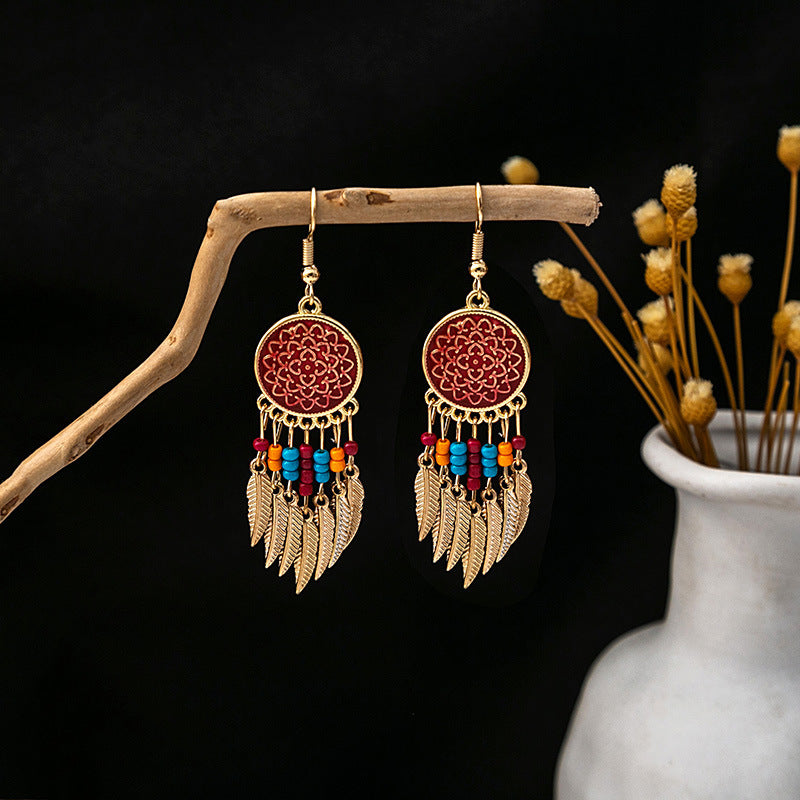 Oorbellen "Dreamcatcher" – Verguld Zilver met Veren