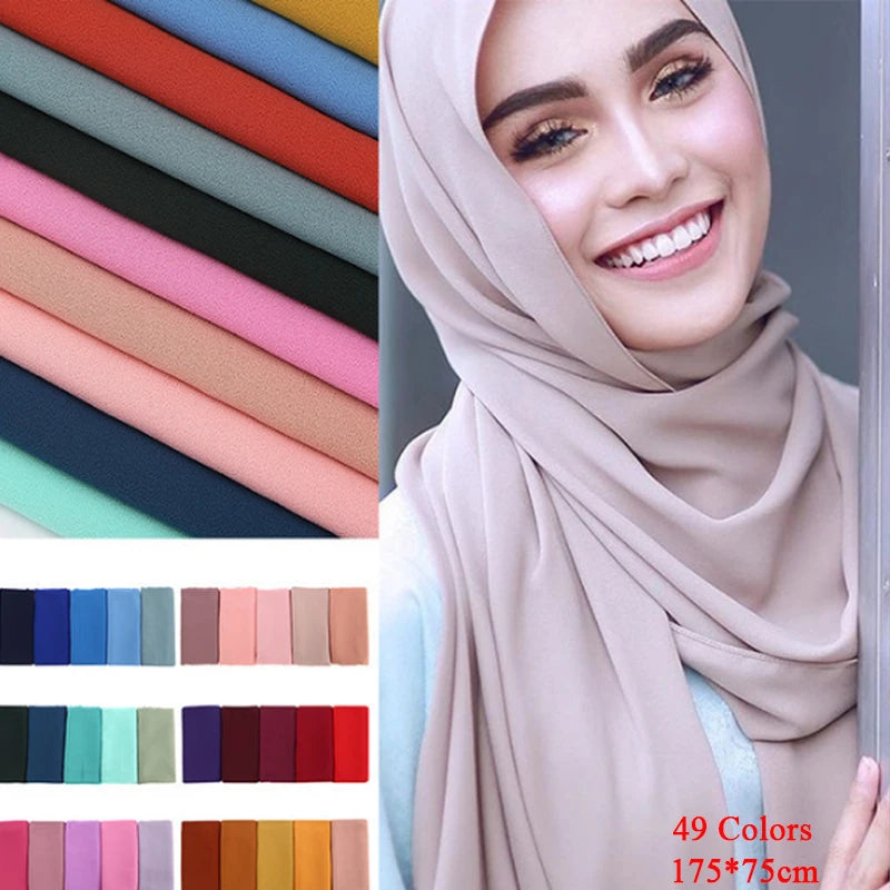 Hijab "Amina" – Chiffon Sjaal in Vele Kleuren