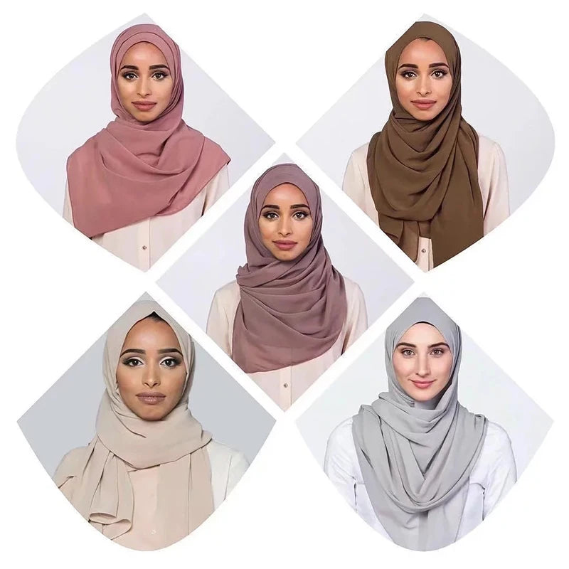 Hijab "Amina" – Chiffon Sjaal in Vele Kleuren